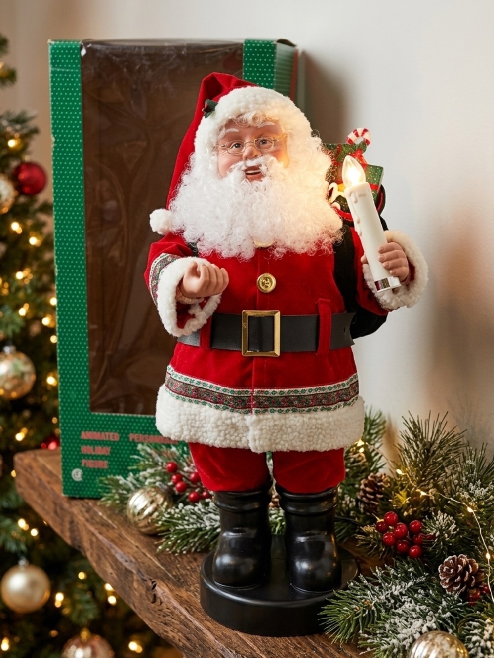 Animated Santa Holiday Figure with Lighted Candle
23.5”
Vintage 90’s
SEE VIDEO